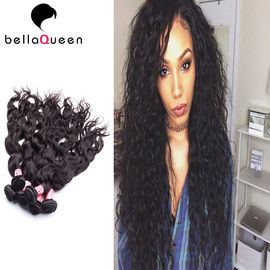 Curly Double Drawn Hair Extensions , Natural Black Grade 7A Virgin Hair supplier