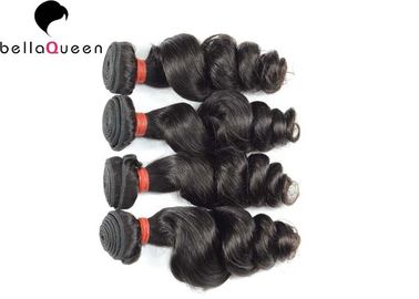 Indian 6A Remy Hair Natural Black Loose Wave Human Hair Weaving Without Chemical supplier