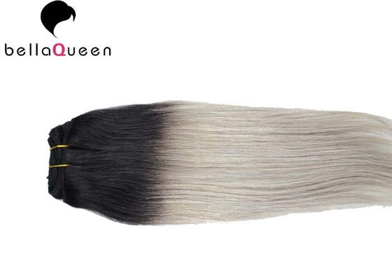 Ombre Color 1b / Sliver Heat Resistant Human Hair Lace Front Wigs Girl use supplier