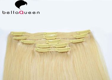 613 Golden Blonde Straight Clip In Human Hair Extension With No Shedding supplier