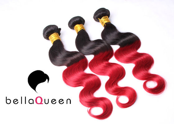 8-30 Inch Body Wave Ombre Remy Hair Extensions With 1B Plus Red Color supplier