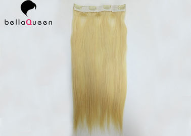 Straight 100g 613 Golden Blonde Clip In Human Hair Extension With Pure Color supplier