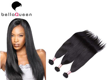 Natural Black European Virgin Hair Extension , Straight Human Hair Weaving