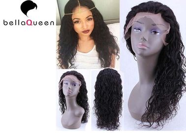 China Raw Unprocessed Natural black Water Wave Human Hair Lace Wigs , 14”-24” Inch Length factory